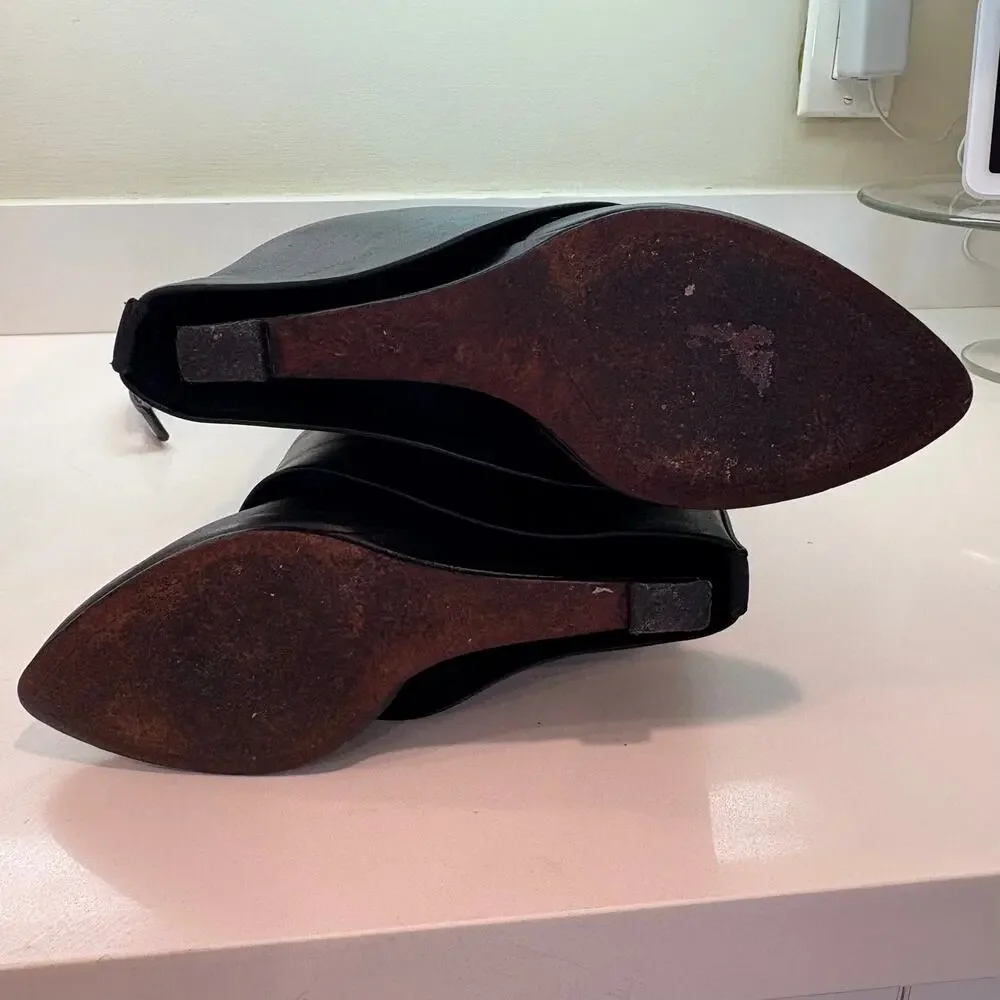 Givenchy Shark Lock Leather Wedge Knee High Boots Black Women’s 38 8 - Picture 17 of 17